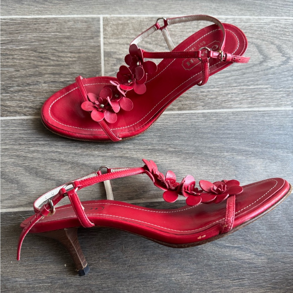 Coach Red Heeled Sandals